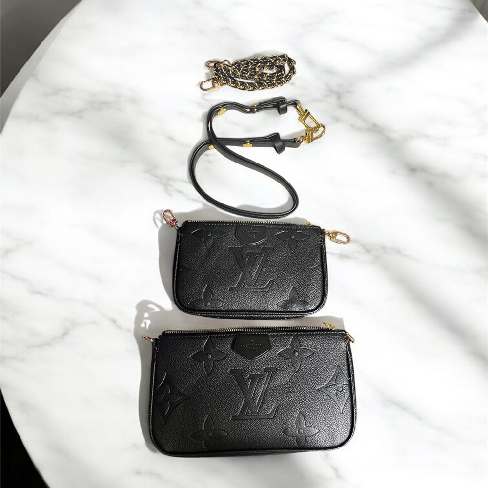 Multi Pochette Black Empreinte Leather